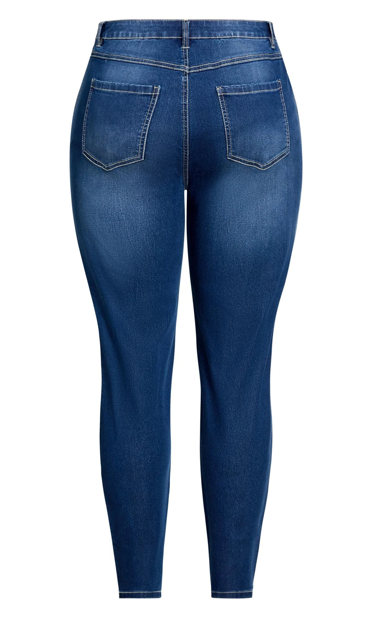 Evans Blue Mid Wash High Waisted Skinny Regular Jeans - Image 6