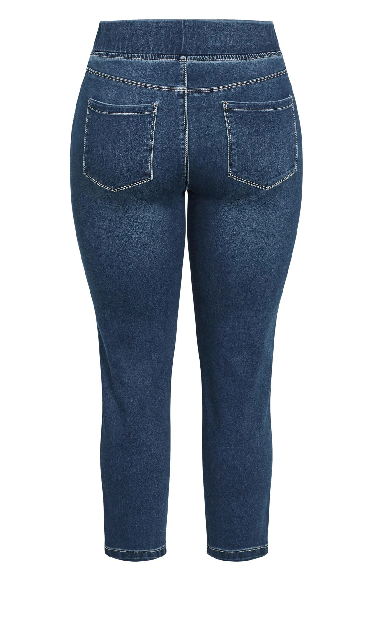 Avenue Blue Mid Wash Pull On Skinny Tall Jeans - Image 4