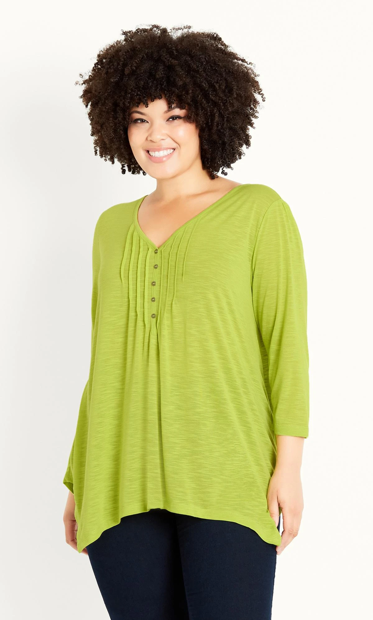 Evans Green Pintuck Henley T-Shirt - Image 3