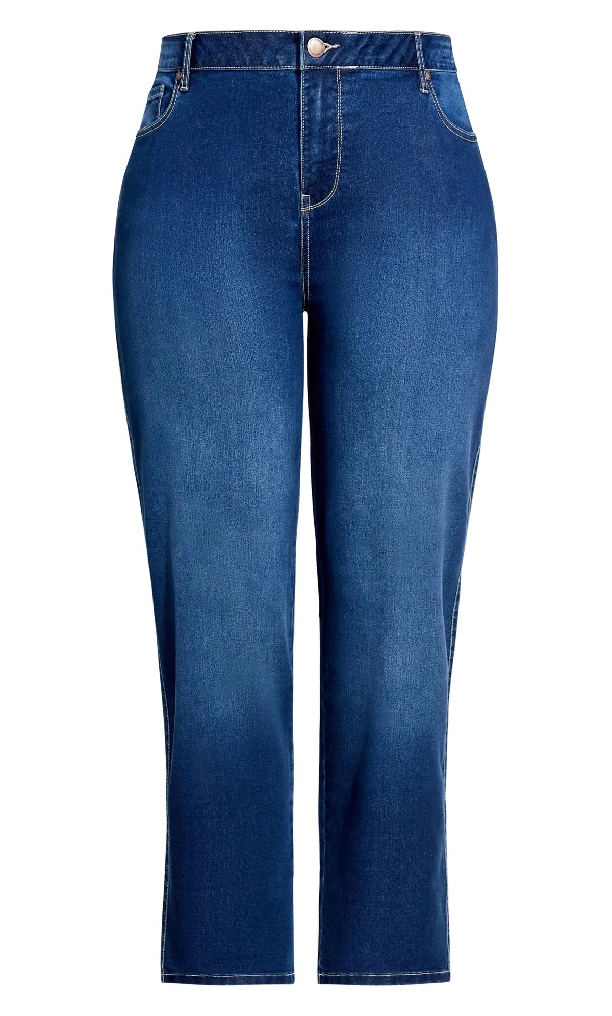Avenue Blue Mid Wash Straight Leg Jeans - Image 7