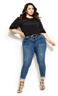 Evans Blue Light Wash Distressed Jeans