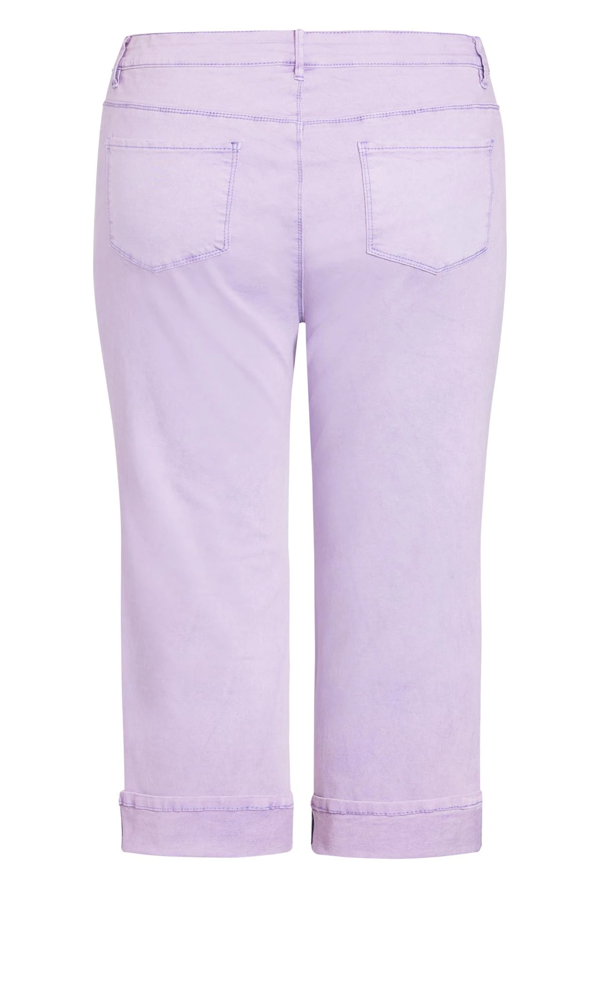 Avenue Purple Embroidered Turn Up Denim Jean - Image 7