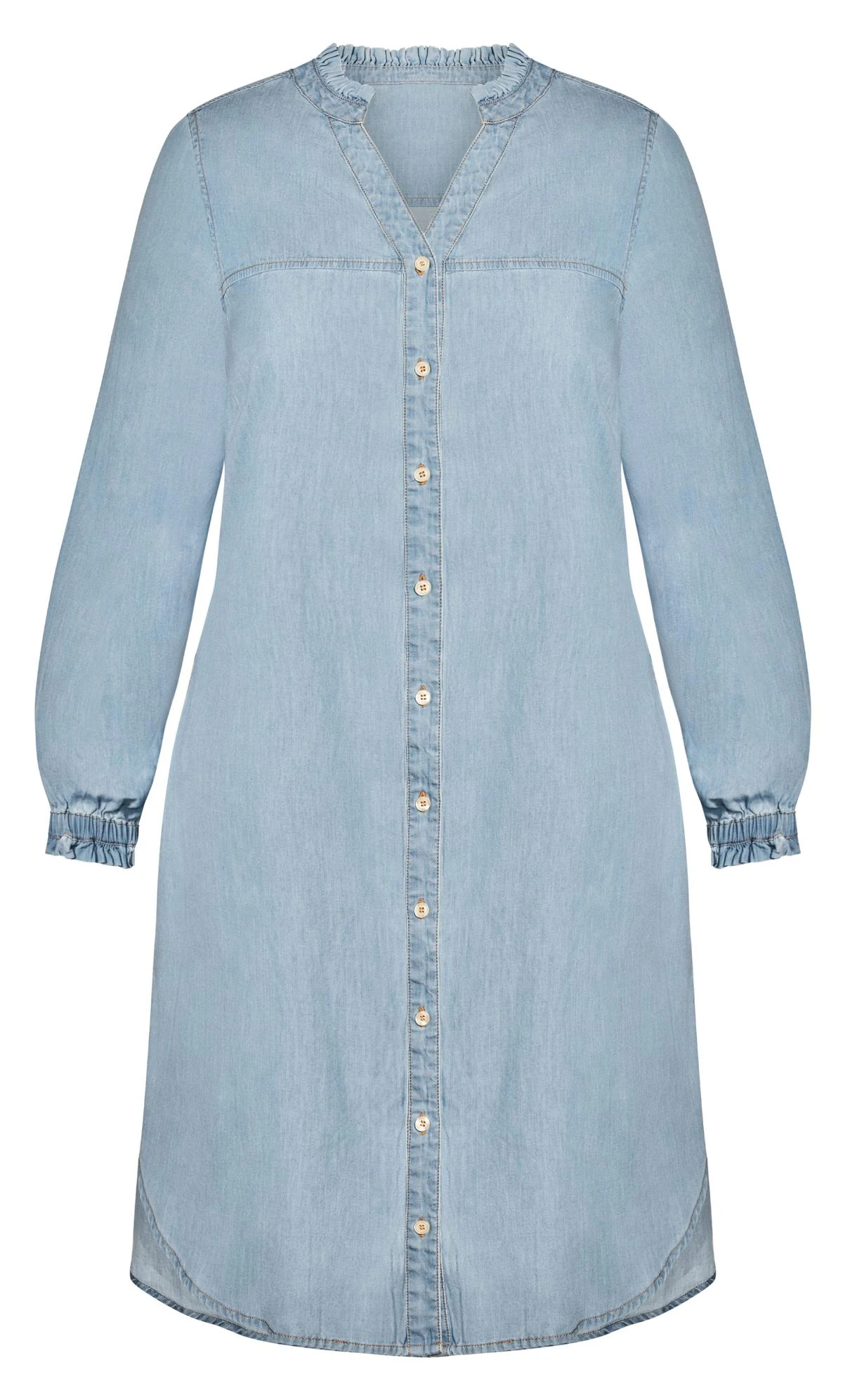 Avenue Mid Blue Denim Shirt Dress - Image 3