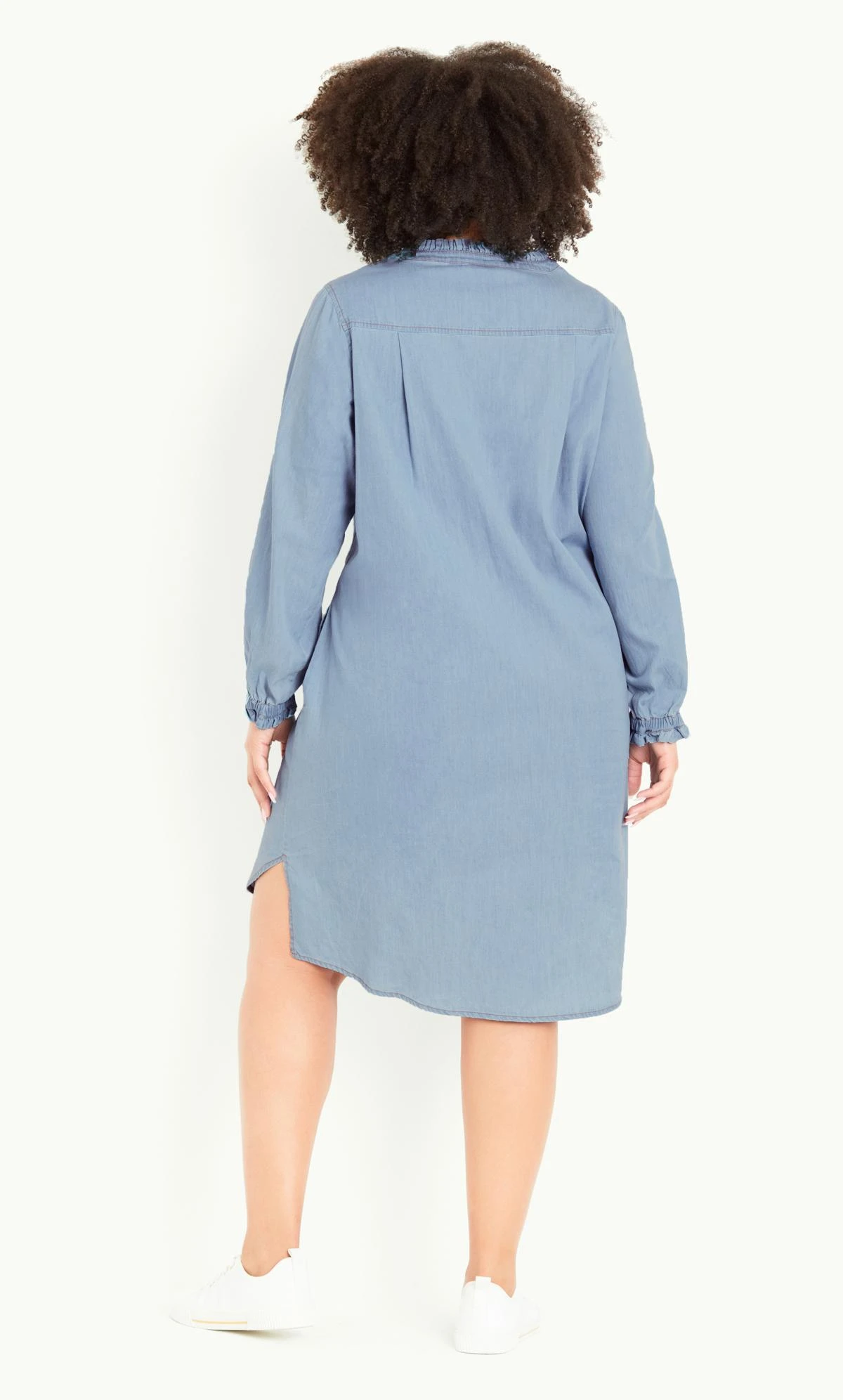 Avenue Mid Blue Denim Shirt Dress - Image 2