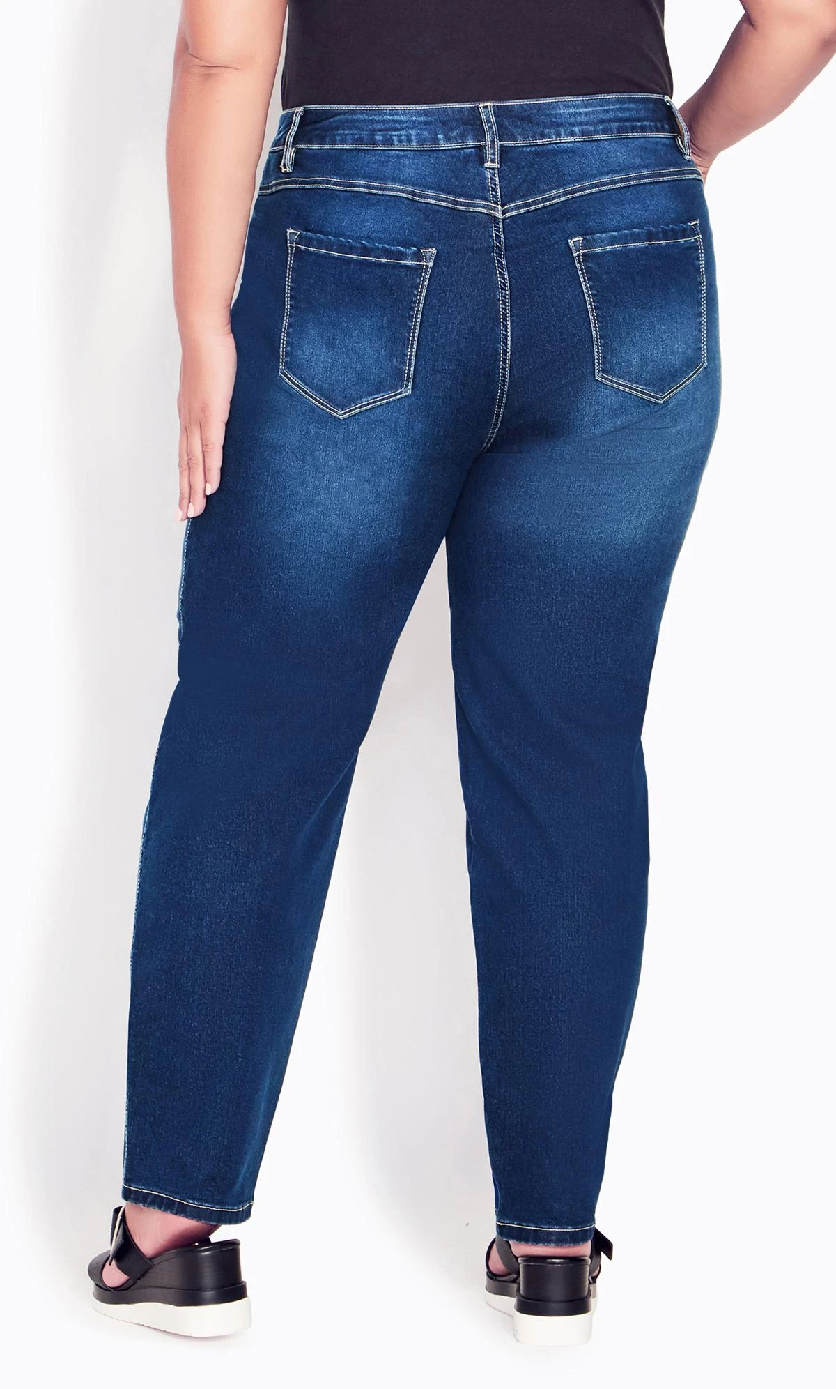 Avenue Blue Mid Wash Straight Leg Jeans - Image 5