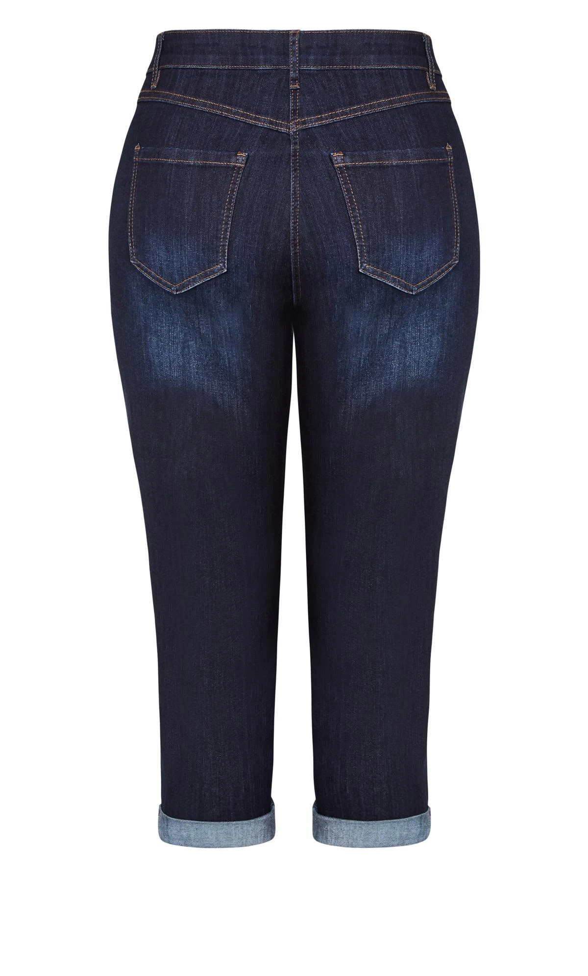 Avenue Blue Dark Wash Stretch Girlfriend Jeans - Image 6