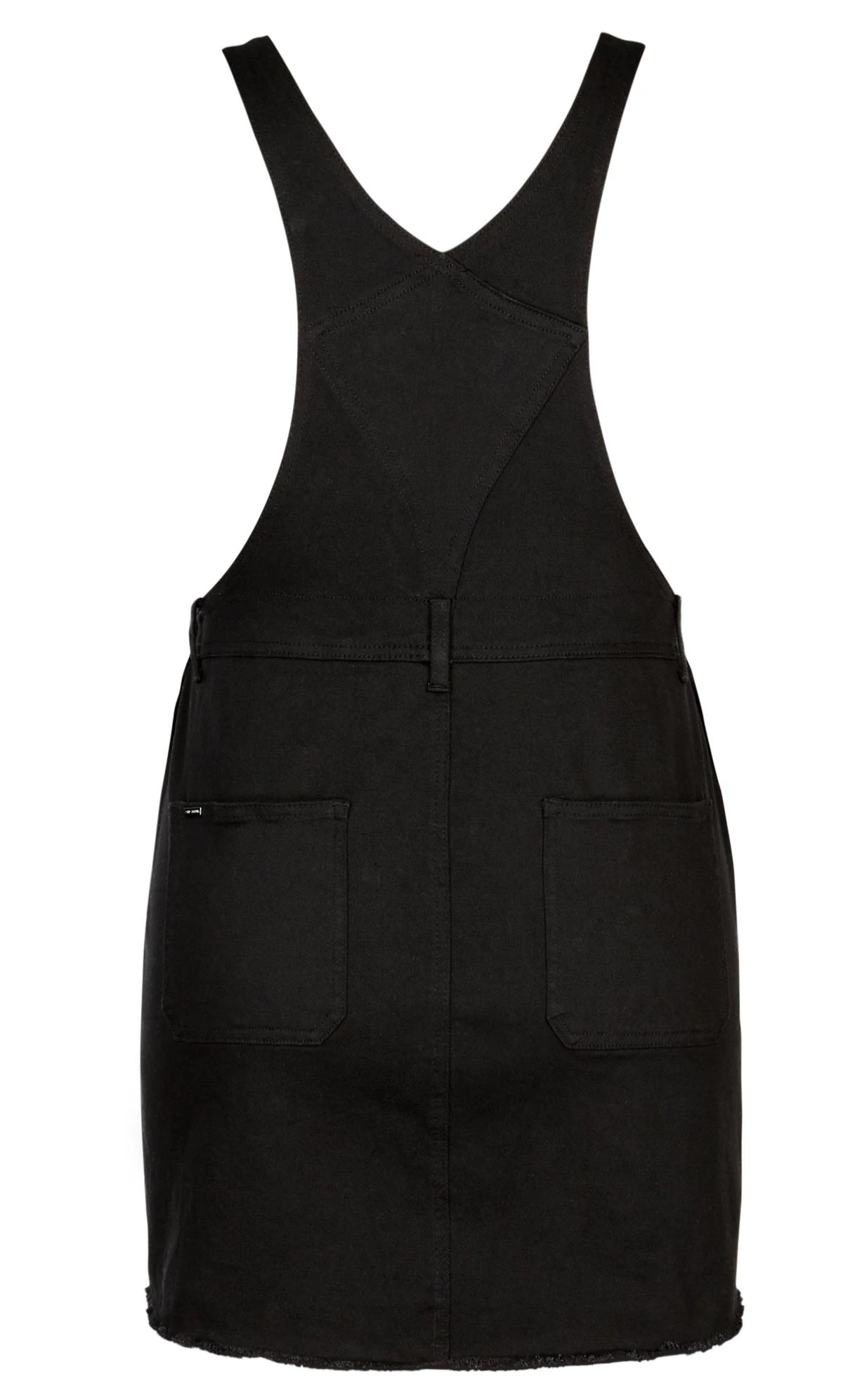 City Chic Black Denim Bib Dress - Image 6