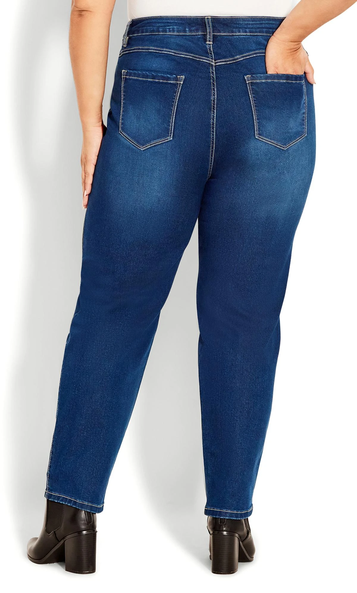 Evans Blue Mid Wash Straight Leg Tall Jeans - Image 2