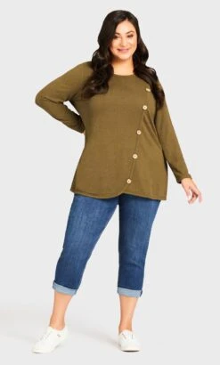 Evans Blue Mid Wash Stretch Cropped Girlfriend Jeans