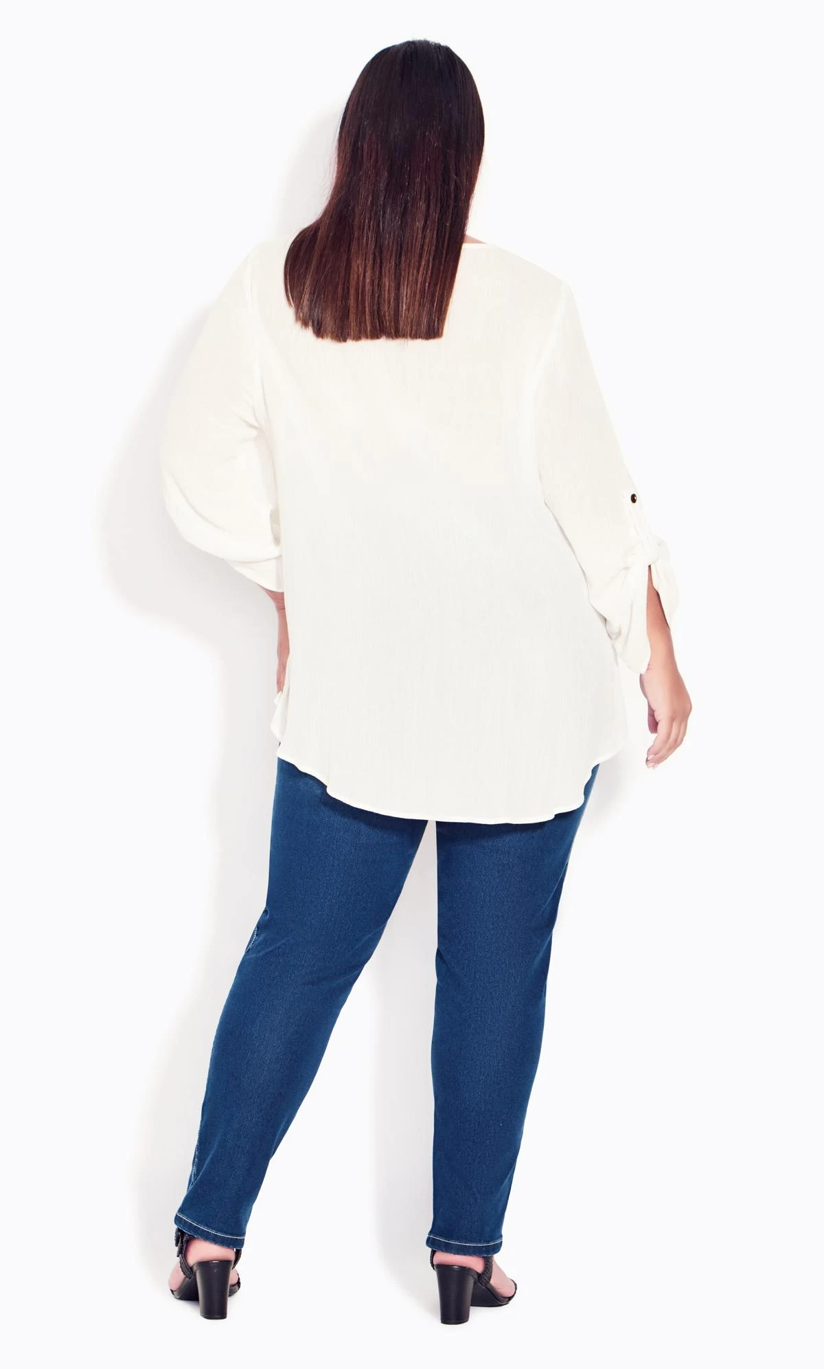 Evans Blue Mid Wash High Waisted Skinny Regular Jeans - Image 2