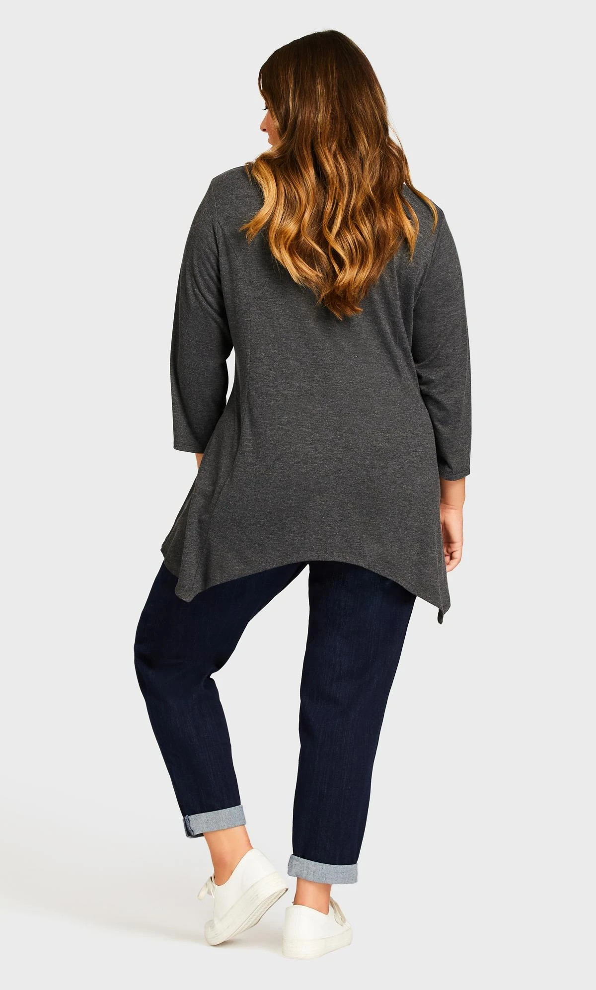 Avenue Blue Dark Wash Stretch Girlfriend Jeans - Image 2