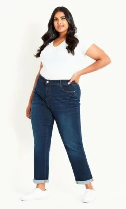 Evans Indigo Blue SHORT Girlfriend Jeans