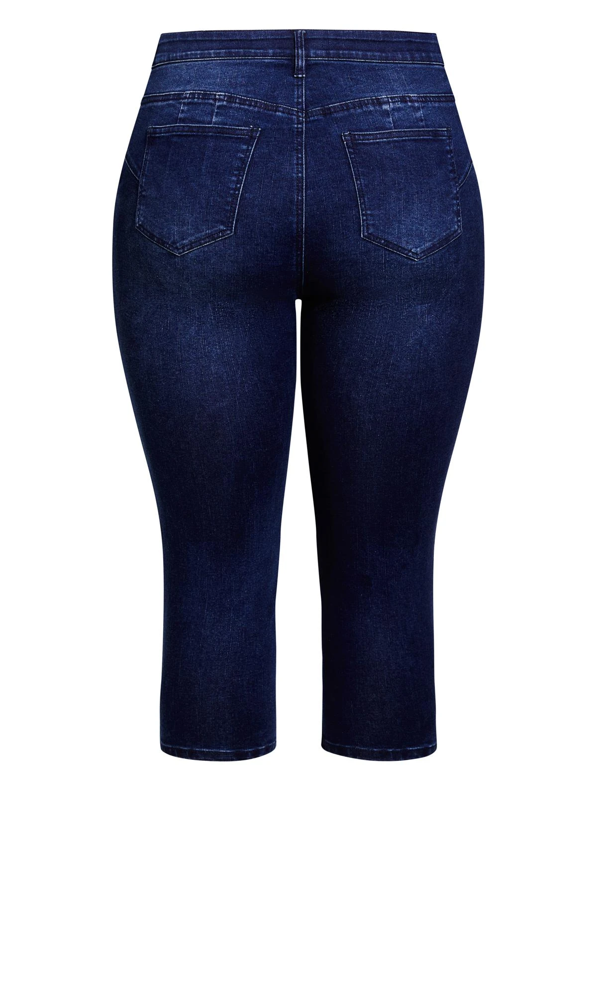 Avenue Blue Dark Wash Ripped Cropped Jeans - Image 8